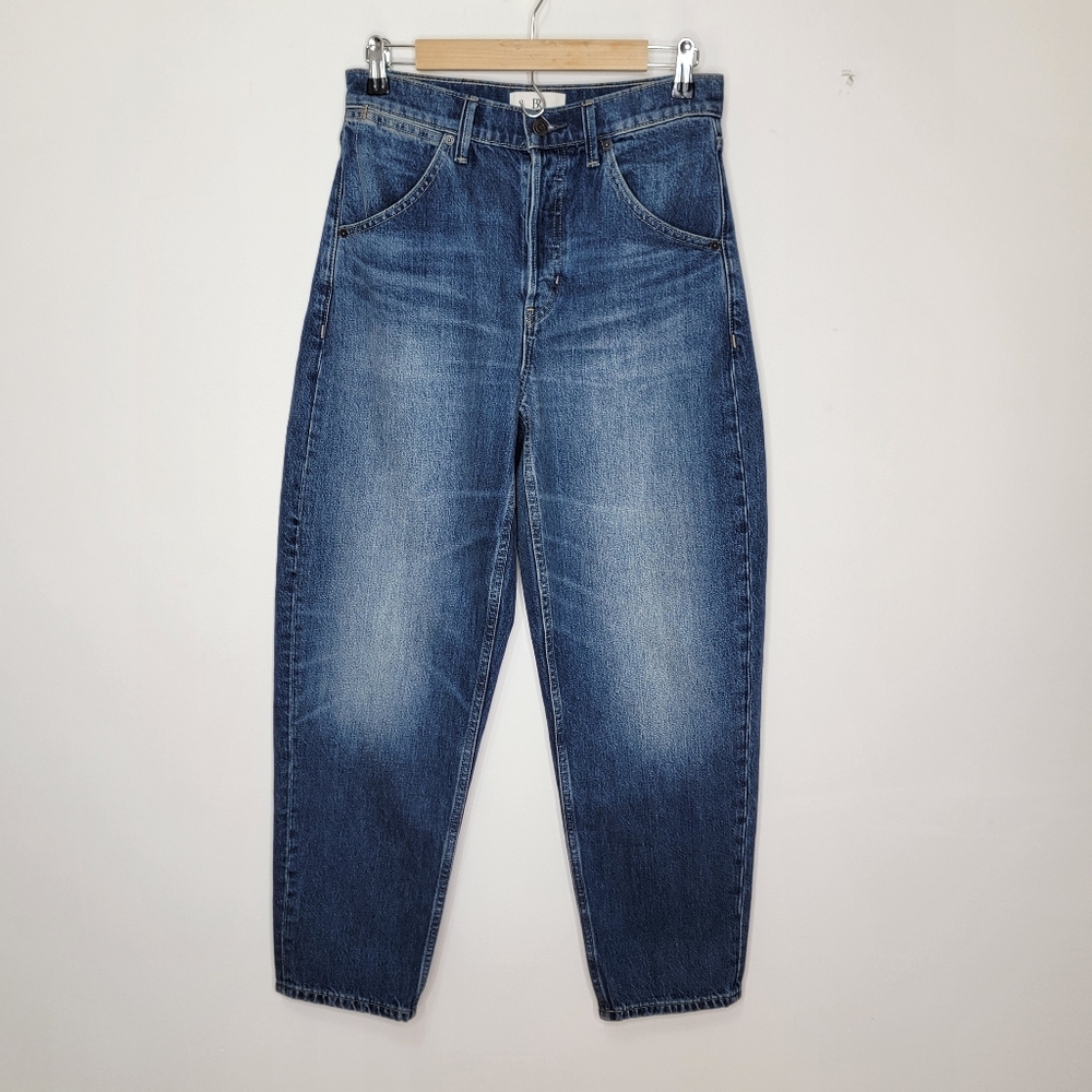 Banana Republic Barrel Jeans High-Rise Rigid Bow 100% Cotton Blue Size 27 - Picture 12 of 14